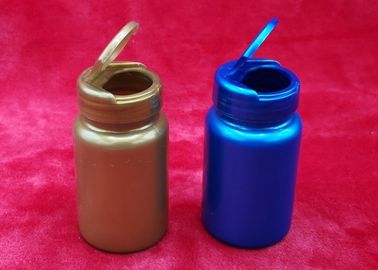 Biru 100ml Botol Plastik Bulat, Botol Pil Berwarna Flip - Top Cap